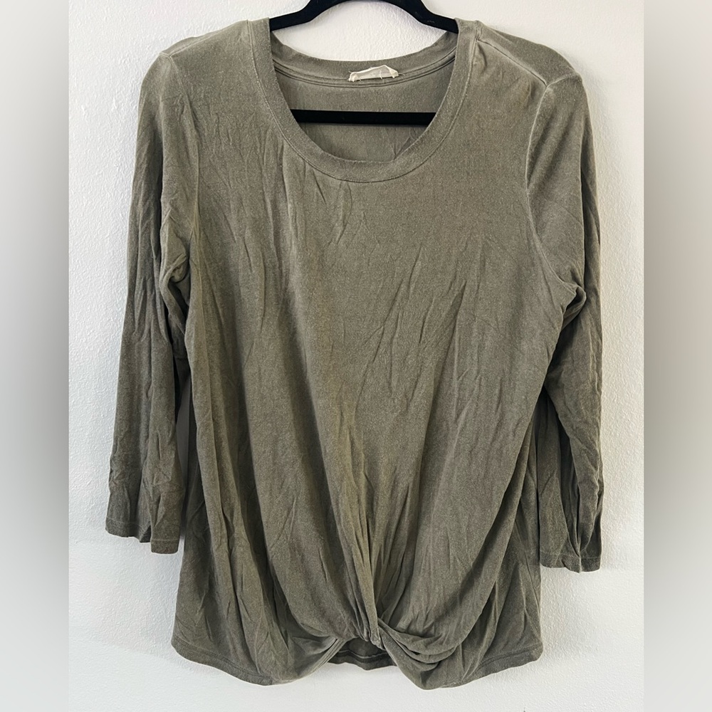Olive Green Long Sleeve Women's Top